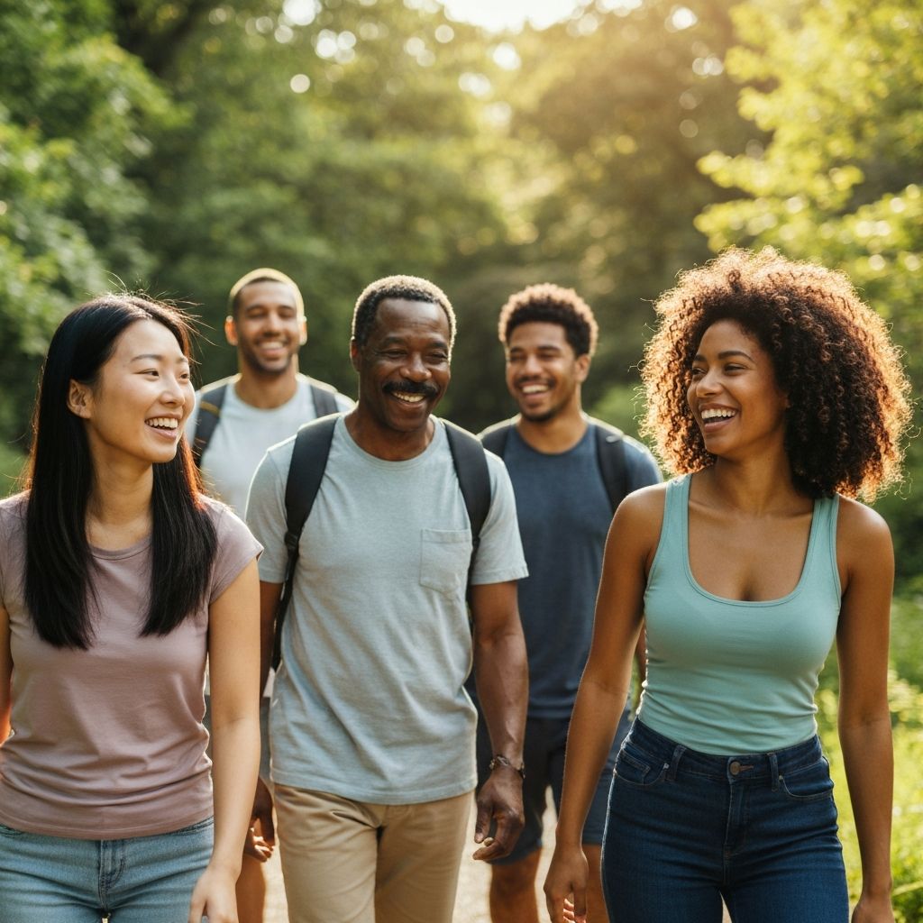 Здоровые люди в природе